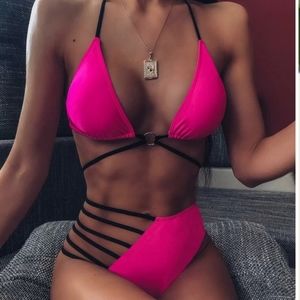 Triangle High Waist Bikini Swimsuit
